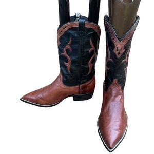 Dingo  Black & Brown‎ Leather Upper Western/ Cowboy Boots Size: 9